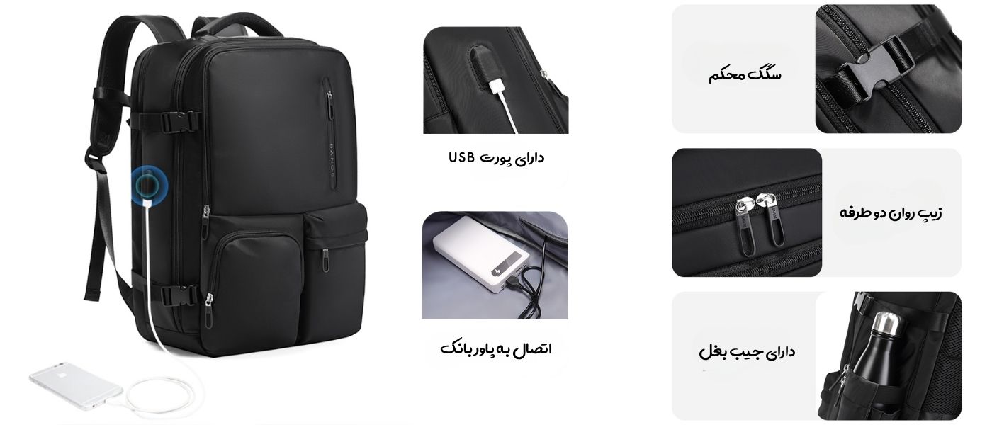 کوله پشتی بنج مدل Bange BG-1800 مناسب لپ تاپ 17 اینچی